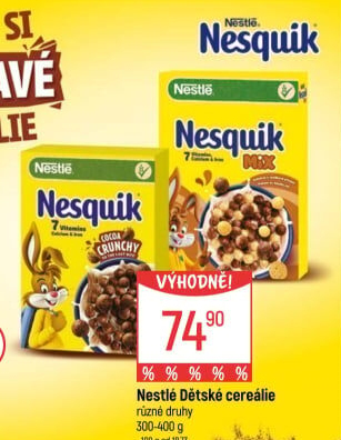 Cereálie Nesquik Nestlé