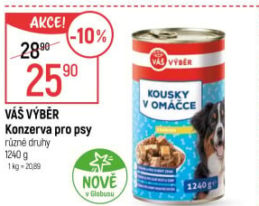 Konzerva pro psy Váš Výběr