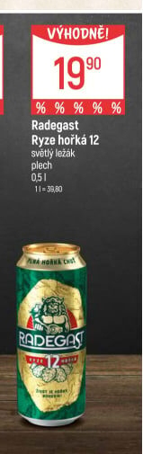 Pivo světlý ležák 12° Ryze hořká Radegast