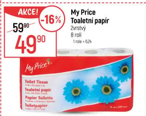 Toaletní papír 2vrstvý My Price