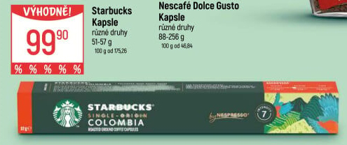 Kapsle Nespresso Starbucks