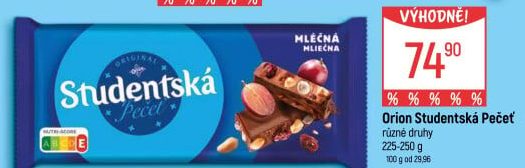 Čokoláda Studentská pečeť Orion