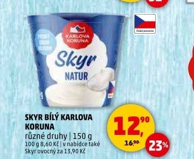 Dezert zakysaný bílý Skyr Karlova Koruna