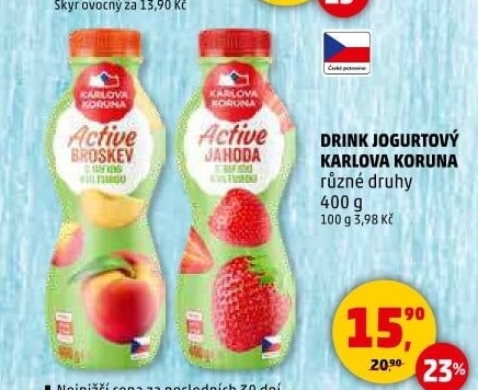 Jogurtový nápoj Karlova Koruna