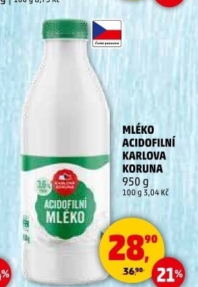 Mléko acidofilní Karlova Koruna
