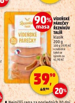 Párky vídeňské Řezníkův talíř