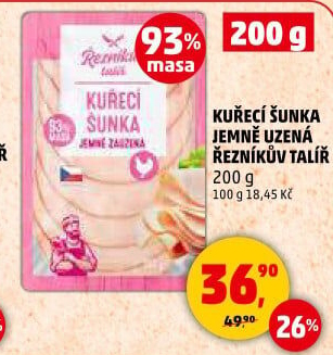 Šunka kuřecí jemně uzená Řezníkův talíř