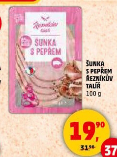 Šunka s pepřovým dekorem Řezníkův talíř