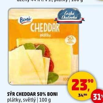 Sýr Cheddar 50% Boni