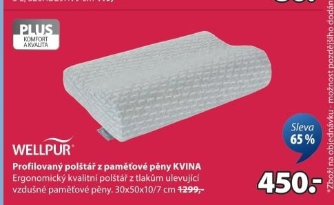 Anatomický polštář Wellpur