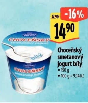Bílý jogurt smetanový Choceňský
