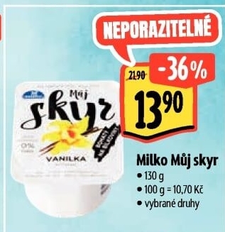 Dezert zakysaný ochucený Můj Skyr 0% Milko