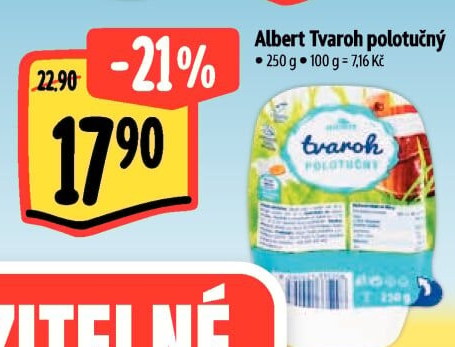 Tvaroh polotučný Albert