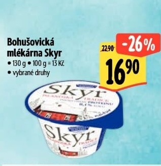 Dezert zakysaný bílý Skyr Bohušovická mlékárna