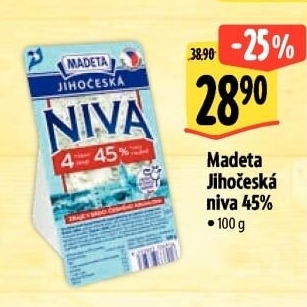 Sýr Niva Jihočeská 45% Madeta