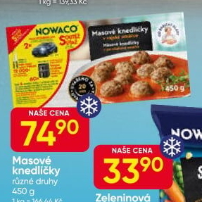 Knedlíčky masové v omáčce mražené Dobroty babičky Kláry