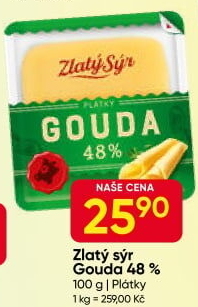 Sýr Gouda 48% Zlatý sýr Milkpol