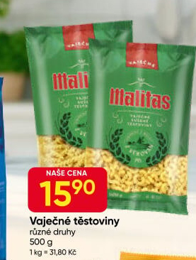 Těstoviny vaječné Malitas