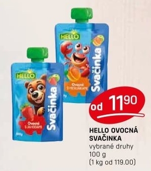 Ovocná kapsička Svačinka Hello