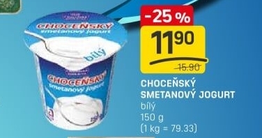 Bílý jogurt smetanový Choceňský