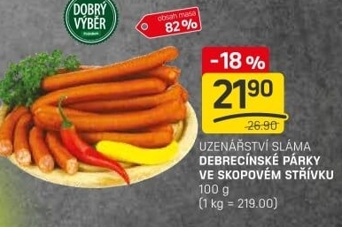 Debrecínské párky Prémium Dobrý Výběr