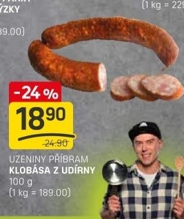 Klobása z udírny Příbramská uzenina