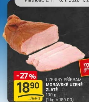 Moravské uzené zlatéPříbramská uzenina