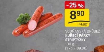Párky kuřecí striptýzky Vodňanské kuře