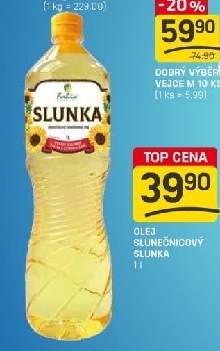 Slunečnicový olej Slunka Fabio