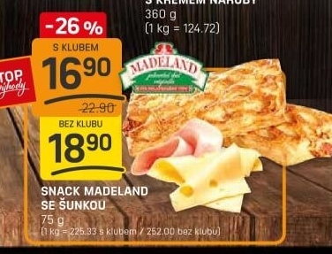 Snack Madeland se šunkou La Lorraine