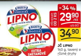 Tavený sýr Jihočeské Lipno Madeta