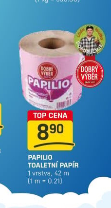 Toaletní papír 1vrstvý Papilio Dobrý Výběr