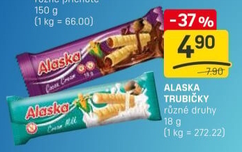 Trubičky bez lepku Alaska