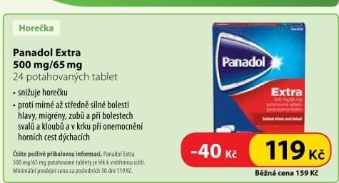 Tablety proti bolesti Extra Panadol