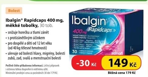 Tablety proti bolesti Rapidcaps Ibalgin