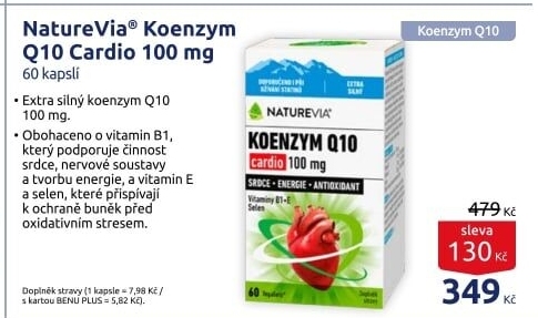 Doplněk stravy kapsle Koenzym Q10 Cardio NatureVia