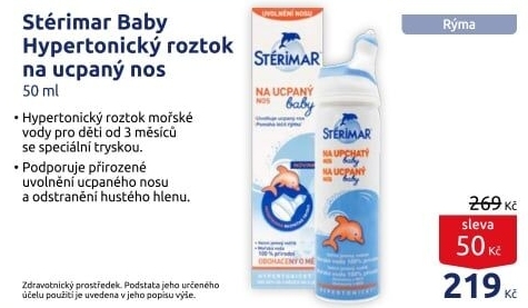 Roztok mořské vody sprej Na ucpaný nos Stérimar