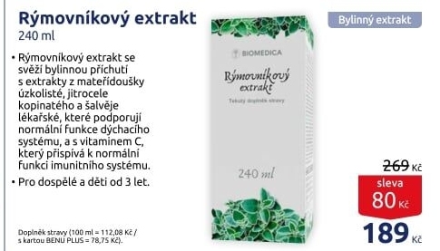 Rýmovníkový extrakt Biomedica