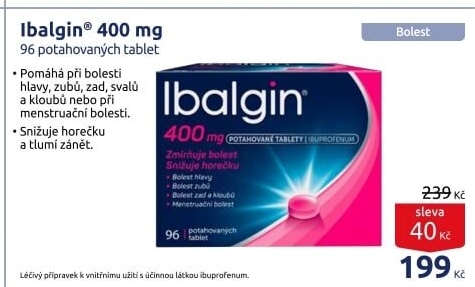 Tablety proti bolesti 400 Ibalgin