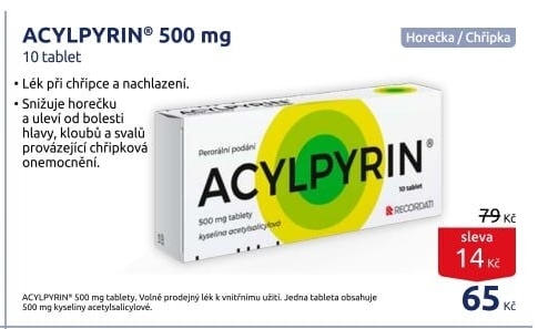 Tablety proti chřipce a bolesti Acylpyrin