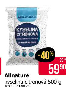 Kyselina citronová Allnature