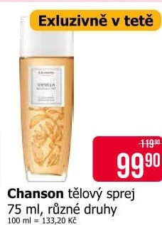 Tělový sprej Chanson