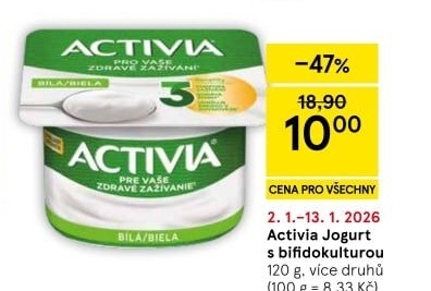 Bílý jogurt Activia Danone