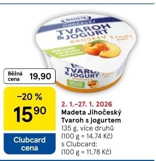 Dezert tvaroh s jogurtem jihočeský Madeta