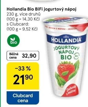 Jogurtový nápoj ochucený bio Hollandia