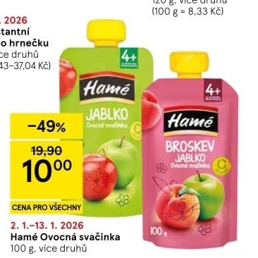 Kapsička ovocná svačinka Hamé