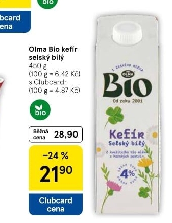 Kefír Selský bio Olma
