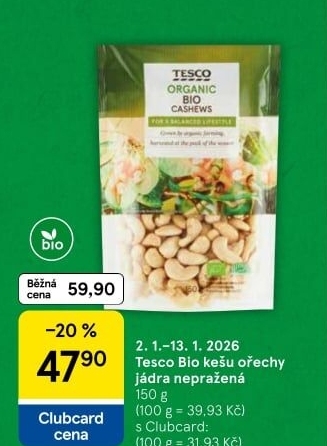 Kešu bio Tesco Organic