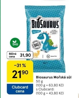 Křupky kukuřičné bez lepku Biosaurus