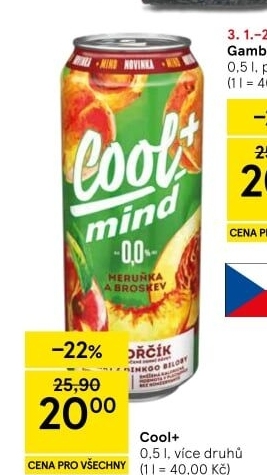 Nealkoholické pivo ochucené Staropramen Cool+